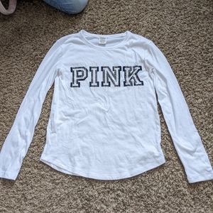 PINK White Long Sleeve Shirt